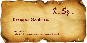 Kruppa Szabina névjegykártya